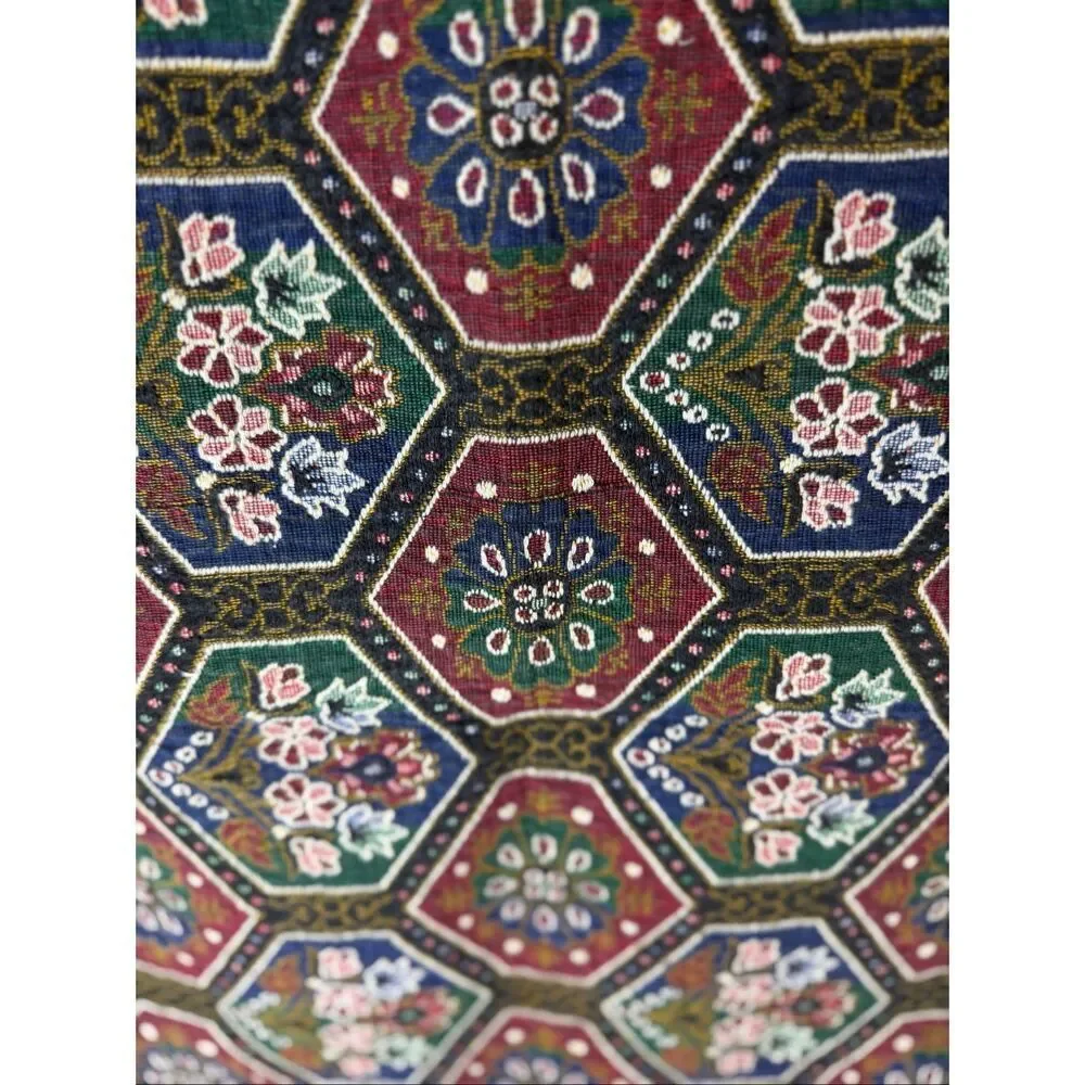 Vintage Tapestry Woven Fringed Placemats Cottagecore Boho Table Decor Set